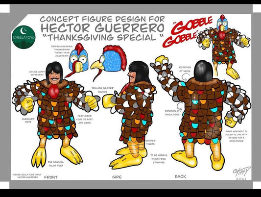 Unreleased Chella Toys Wrestling Megastars Hector Guerrero as Gobbledy Gooker