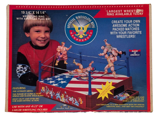 1990 Rainbow Toys Inc. Bootleg/Knockoff Wrestling Ring with American Flag Mat
