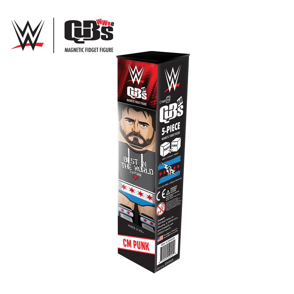 2026 WWE CreateOn QuBees Magnetic Fidget Figure Series 1 CM Punk