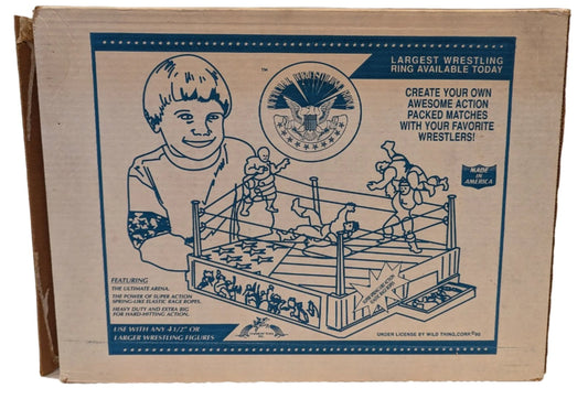 1990 Rainbow Toys Inc. Bootleg/Knockoff Wrestling Ring with American Flag Mat