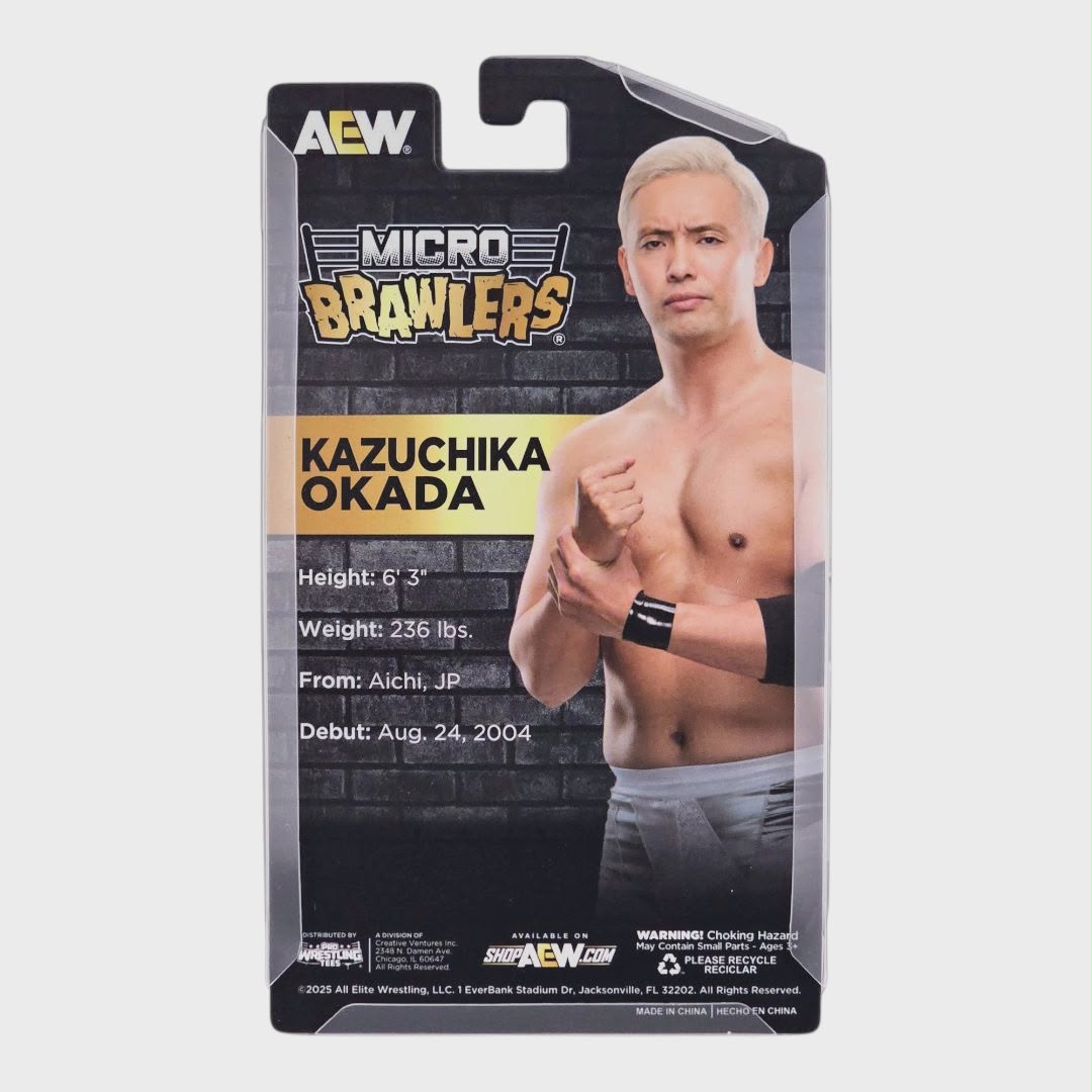 2026 AEW Pro Wrestling Tees Crate Exclusive Kazuchika Okada Micro Brawler