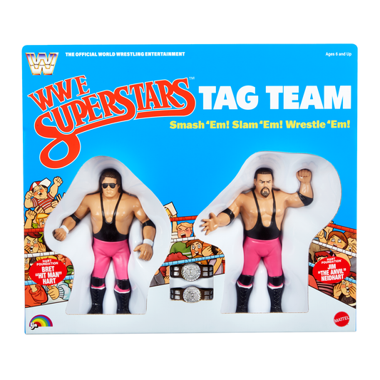 2027 Mattel LJN WWE Superstars Hart Foundation Tag Team: Bret "Hitman" Hart & Jim "The Anvil" Neidhart [Exclusive]