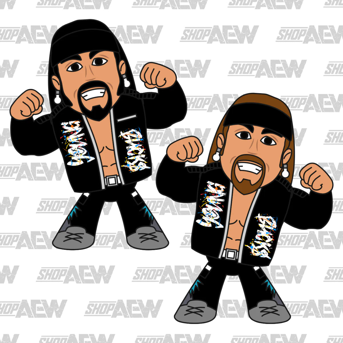 2023 AEW Pro Wrestling Tees Micro Brawlers Tag Team Edition 2 of 2 Nick Jackson [Splatter Gear]
