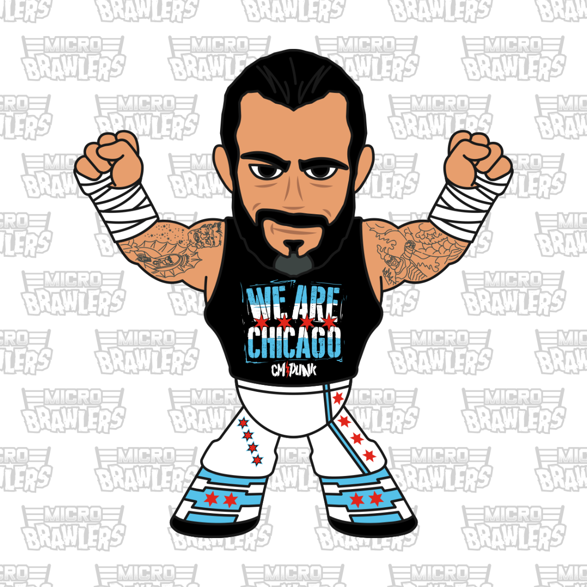 RARE CM Punk Micro Brawler WWE AEW Pro Wrestling Tees