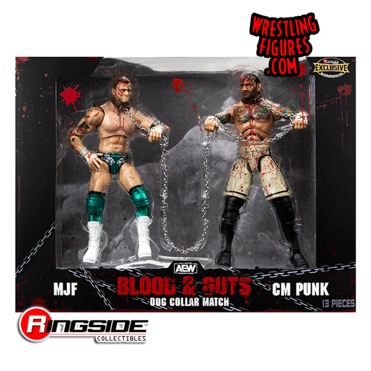 2023 AEW Jazwares Unrivaled Collection Ringside Exclusive #114 "Blood & Guts: Dog Collar Match": CM Punk vs. MJF