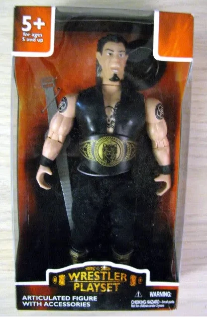 9" Bootleg/Knockoff Wrestler Playset Articulated Figure with Accessories