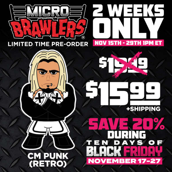 2023 Pro Wrestling Tees Limited Edition Micro Brawler CM Punk [Retro]