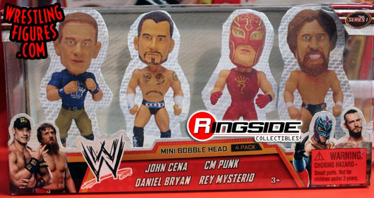 Unreleased WWE Wicked Cool Toys Mini Bobblehead 4-Pack: John Cena, CM Punk, Rey Mysterio & Daniel Bryan