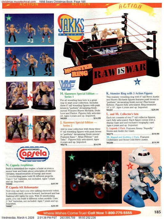 1998 WWF Jakks Pacific Sears Mailaway Raw is War Monster Ring [With Stone Cold Steve Austin, Shawn Michaels & Referee]