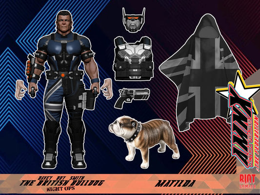 AMNX Action Figures The Federation "British Bulldog" Davey Boy Smith & Matilda [Night Ops]