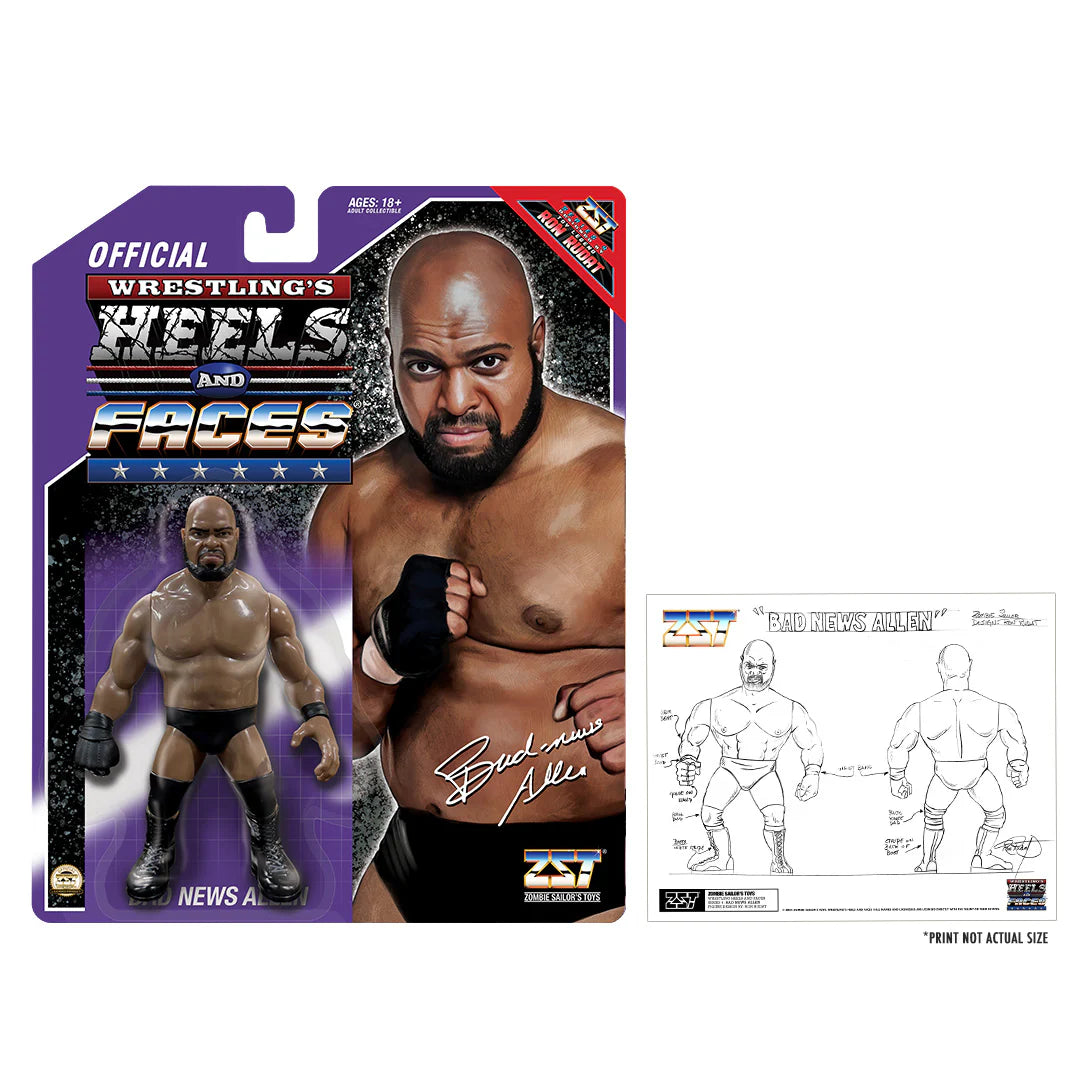 2025 Zombie Sailor's Toys Wrestling's Heels & Faces Series 4 Bad News Allen [Bad News Brown]