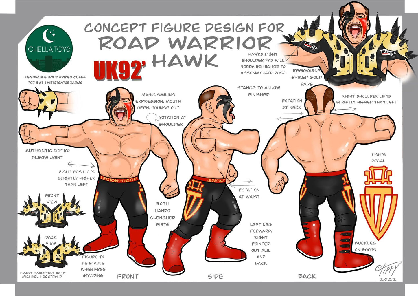 Epic Toys Wrestling Megastars Road Warrior Hawk [UK 1992]