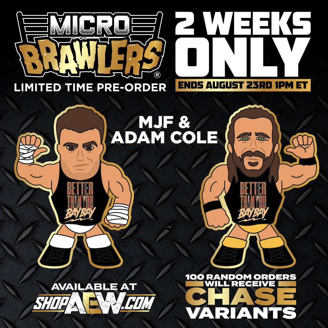 2023 AEW Pro Wrestling Tees Micro Brawlers Tag Team Edition 1 of 2 MJF