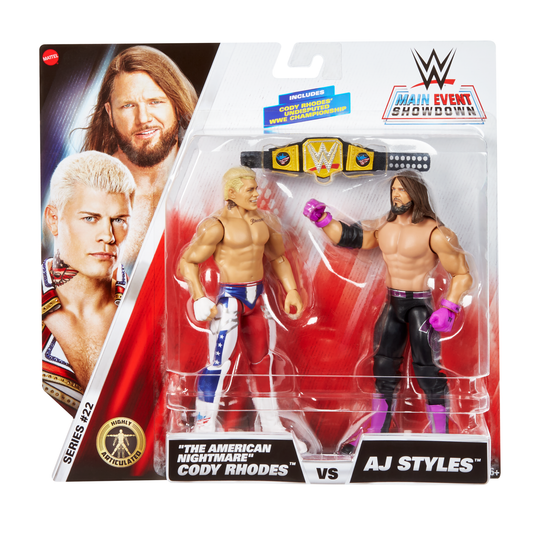 2025 WWE Mattel Main Event Showdown Series 22 "The American Nightmare" Cody Rhodes vs. AJ Styles