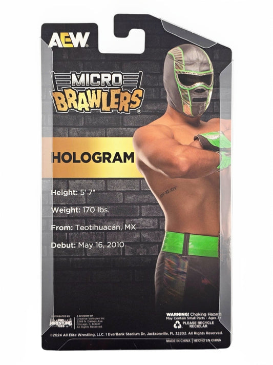 2025 AEW Pro Wrestling Tees Crate Exclusive Hologram Micro Brawler