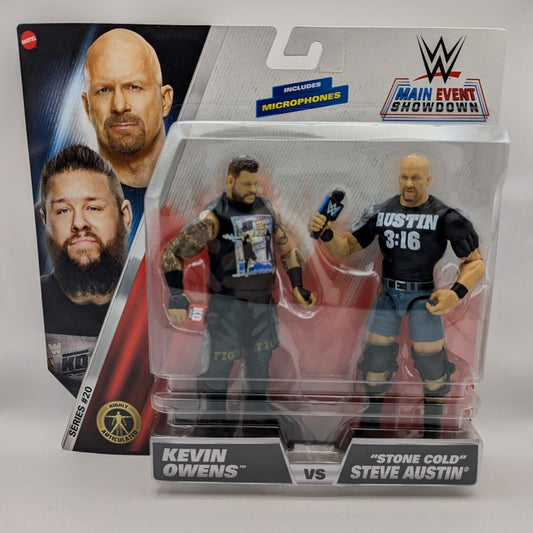 2024 WWE Mattel Main Event Showdown Series 20 Kevin Owens vs. "Stone Cold" Steve Austin