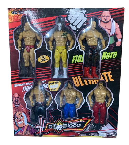 Ultimate Warrior Power FIGHTING Hero Hot Blood Bootleg/Knockoff 6-Pack