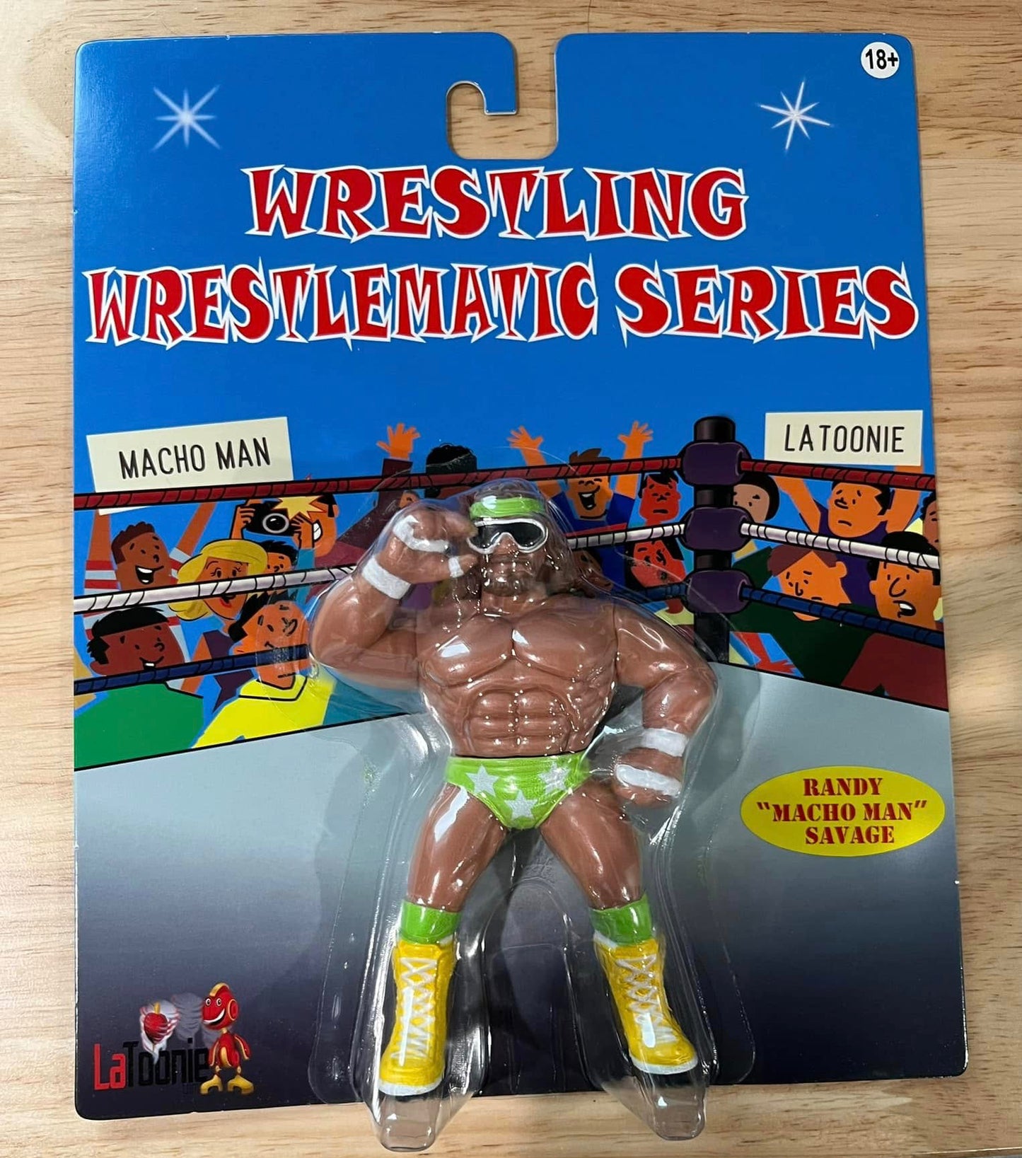 2024 LaToonie Wrestling Wrestlematic Series 1 4.5" Scale Macho Man Randy Savage [With Green Trunks]