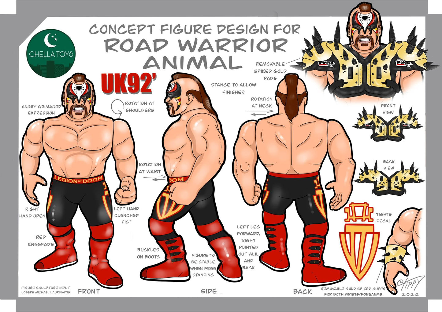 Epic Toys Wrestling Megastars Road Warrior Animal [UK 1992]