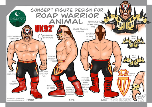 Epic Toys Wrestling Megastars Road Warrior Animal [UK 1992]