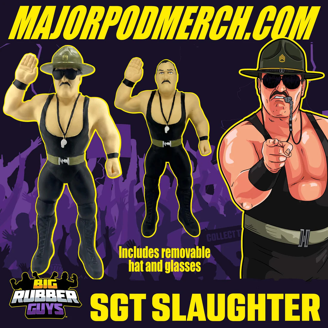 2024 Major Wrestling Figure Podcast Big Rubber Guys Series 3 Sgt. Slaughter