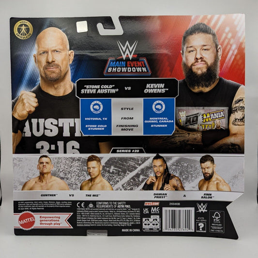 2024 WWE Mattel Main Event Showdown Series 20 Kevin Owens vs. "Stone Cold" Steve Austin
