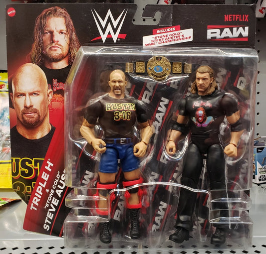 2024 WWE Mattel Main Event Raw on Netflix 2-Pack: Triple H & "Stone Cold" Steve Austin