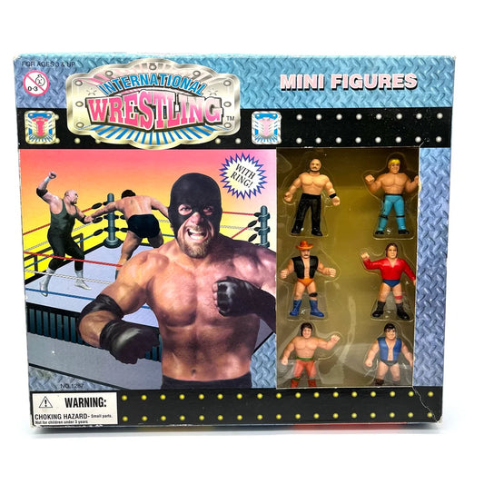 1999 Hinstar International Wrestling Bootleg/Knockoff Mini Figures 6-Pack with Ring