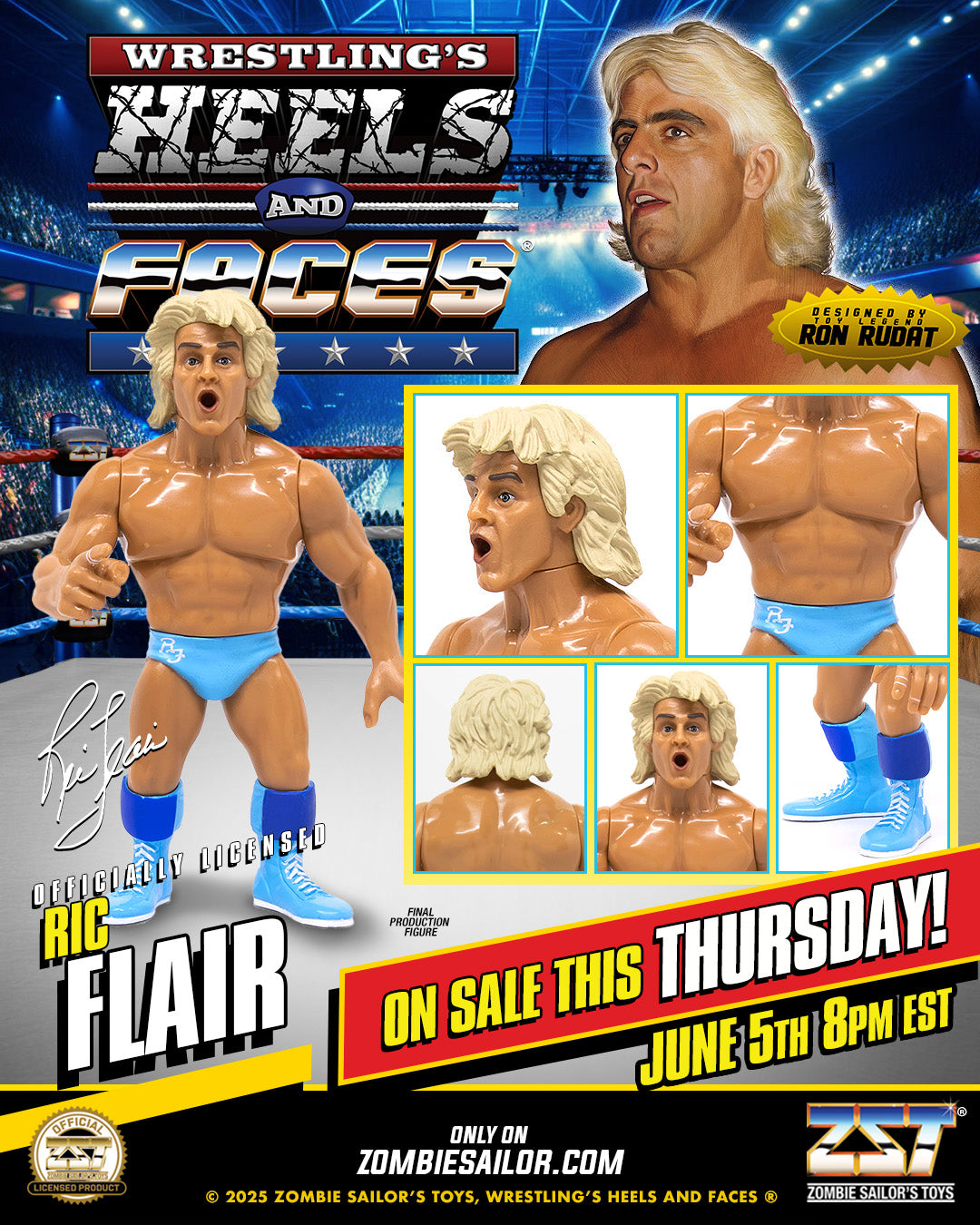 2025 Zombie Sailor's Toys Wrestling's Heels & Faces Ric Flair [With Blue Trunks]