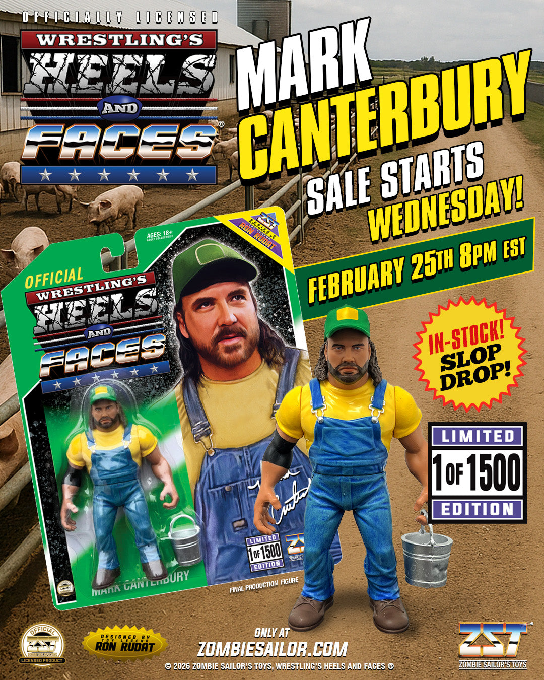 2026 Zombie Sailor's Toys Wrestling's Heels & Faces Series 5 Mark Canterbury [Henry O. Godwinn]