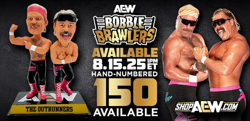 2025 AEW Pro Wrestling Tees Bobble Brawlers The Outrunners