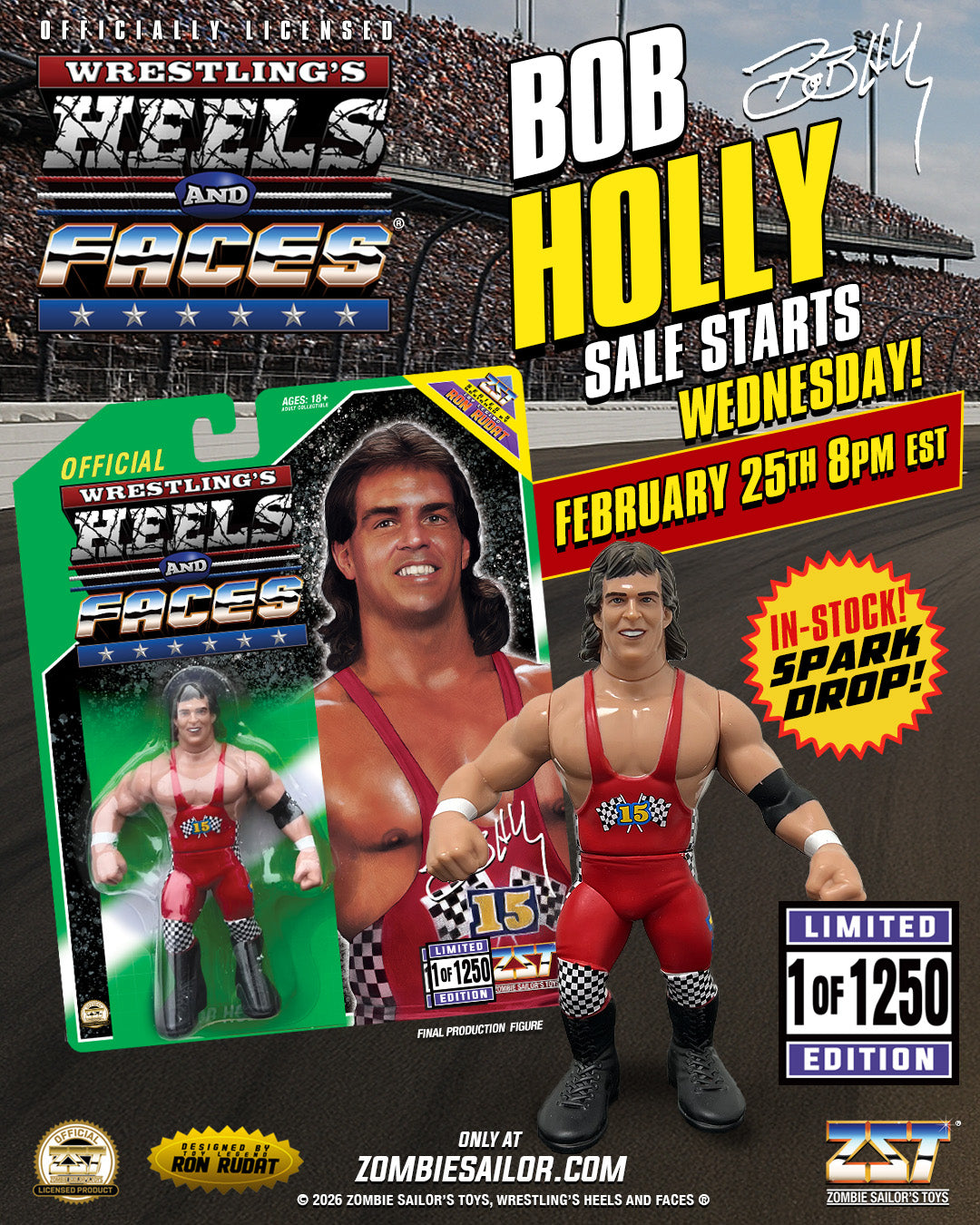 2026 Zombie Sailor's Toys Wrestling's Heels & Faces Series 5 Bob Holly