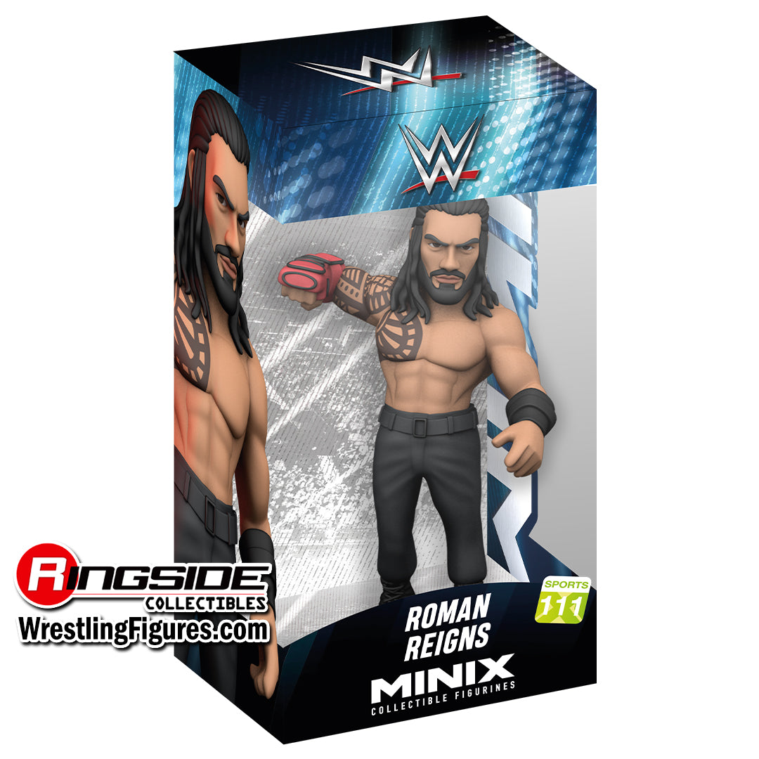 Figurine Minix WWE Roman Reigns – 12 Cm, PVC Haute Qualité, Sous Licence Officielle, Boîte Collection