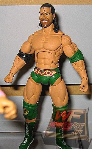 Unreleased WWE Jakks Pacific Deluxe Build 'N' Brawl Razor Ramon [With Green Gear]