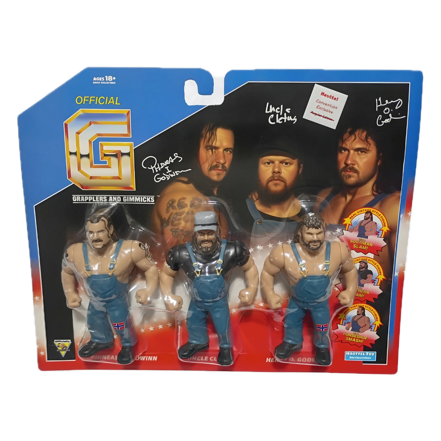 2025 Hasttel Toy Grapplers & Gimmicks Godwinns 3-Pack Phineas I. Godwinn, Uncle Cletus & Henry O. Godwinn