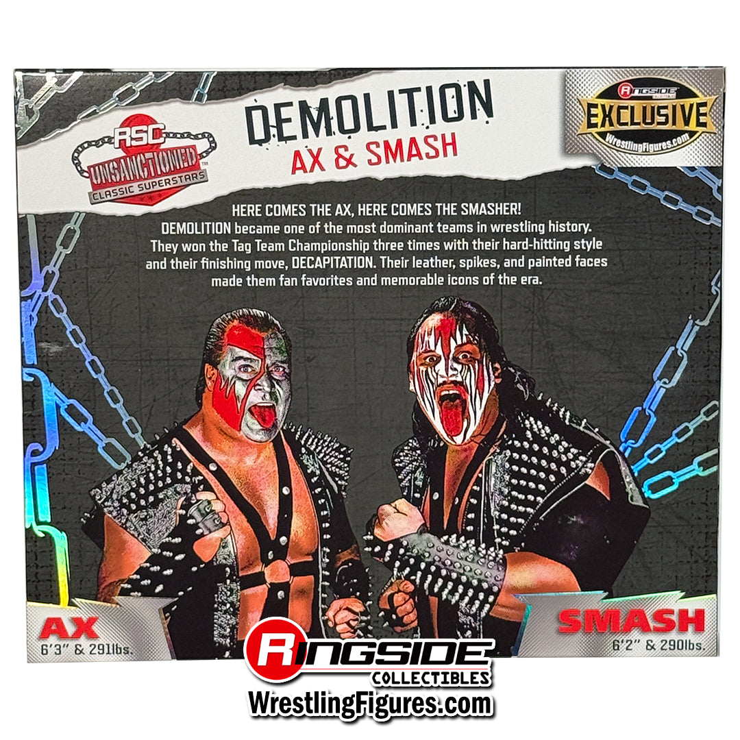 2025 RSC Toys Unsanctioned Classic Superstars Demolition: Ax & Smash [Red & Silver]