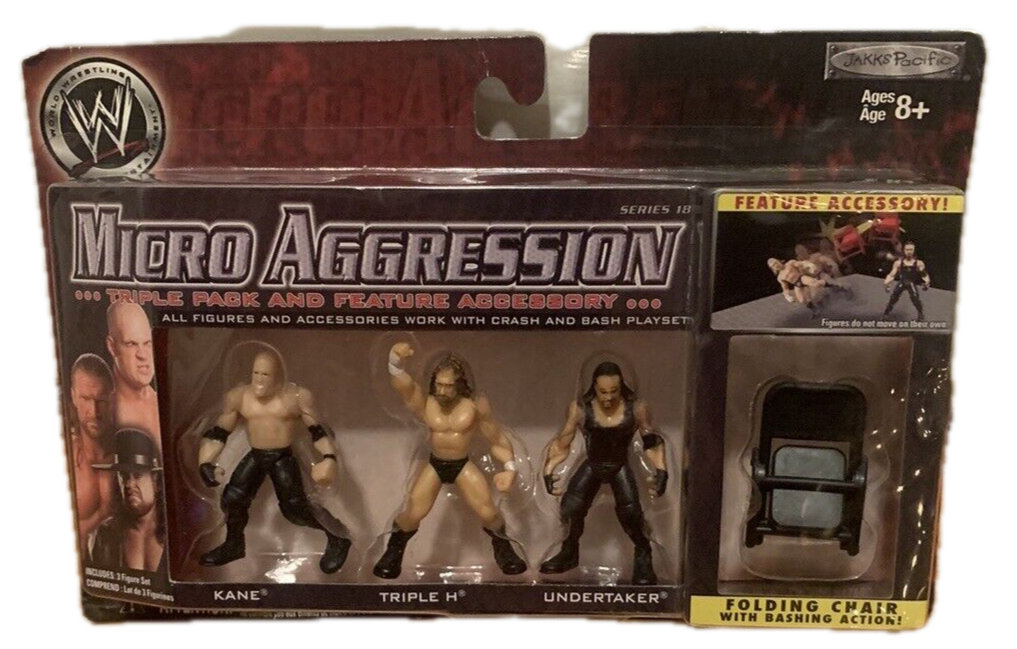 Unreleased WWE Jakks Pacific Micro Aggression Series 18 Kane, Triple H & Undertaker