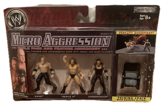 Unreleased WWE Jakks Pacific Micro Aggression Series 18 Kane, Triple H & Undertaker