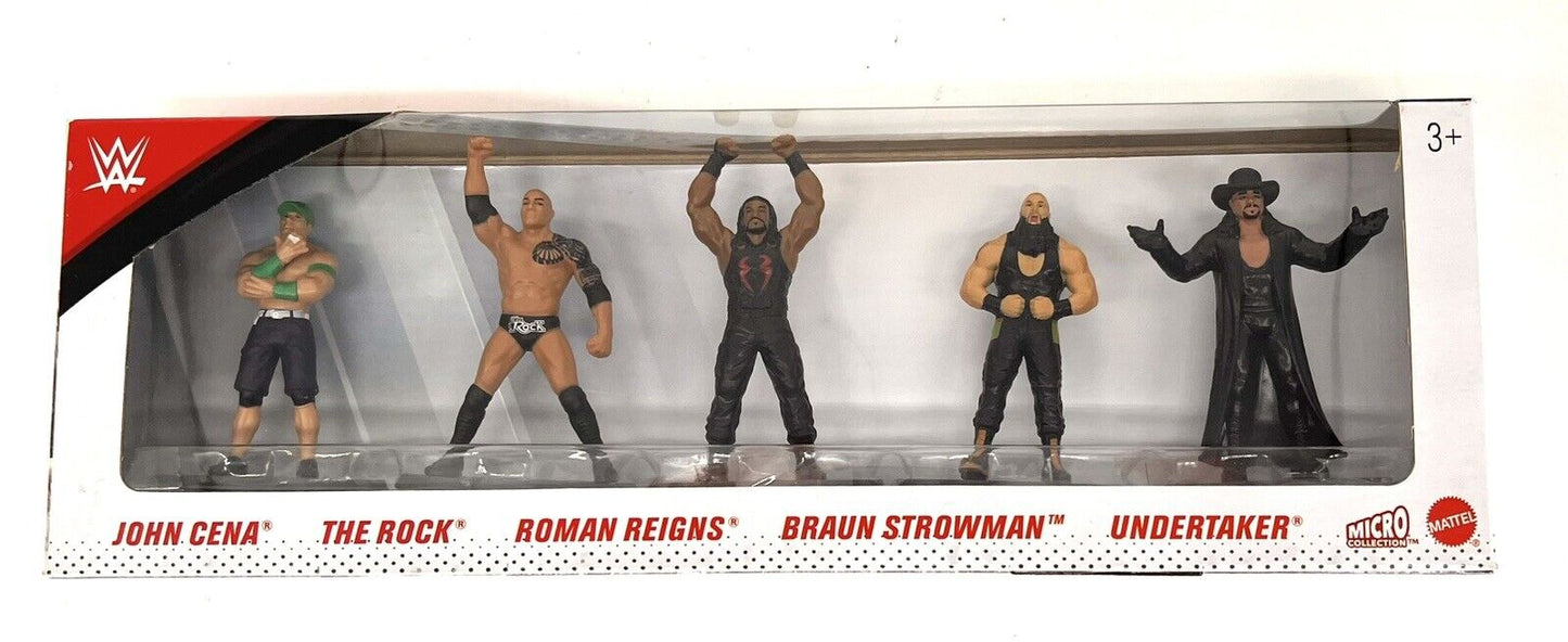 2020 WWE Mattel Micro Collection 5-Pack Collection: John Cena, The Rock, Roman Reigns, Braun Strowman & Undertaker