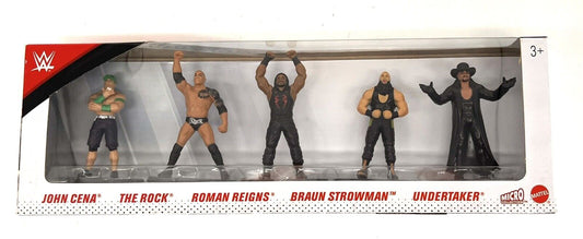 2020 WWE Mattel Micro Collection Series 2 5-Pack: John Cena, The Rock, Roman Reigns, Braun Strowman & Undertaker