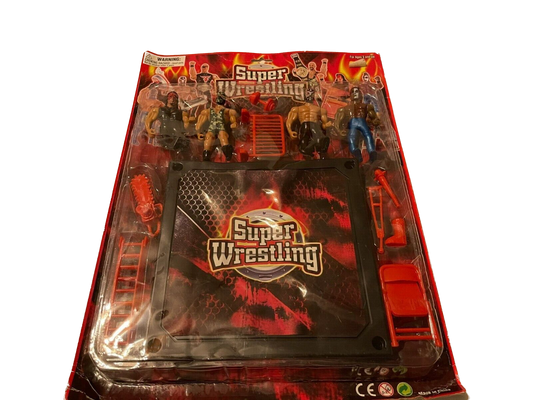 Super Wrestling Bootleg/Knockoff Mini Figure 4-Pack & Wrestling Ring