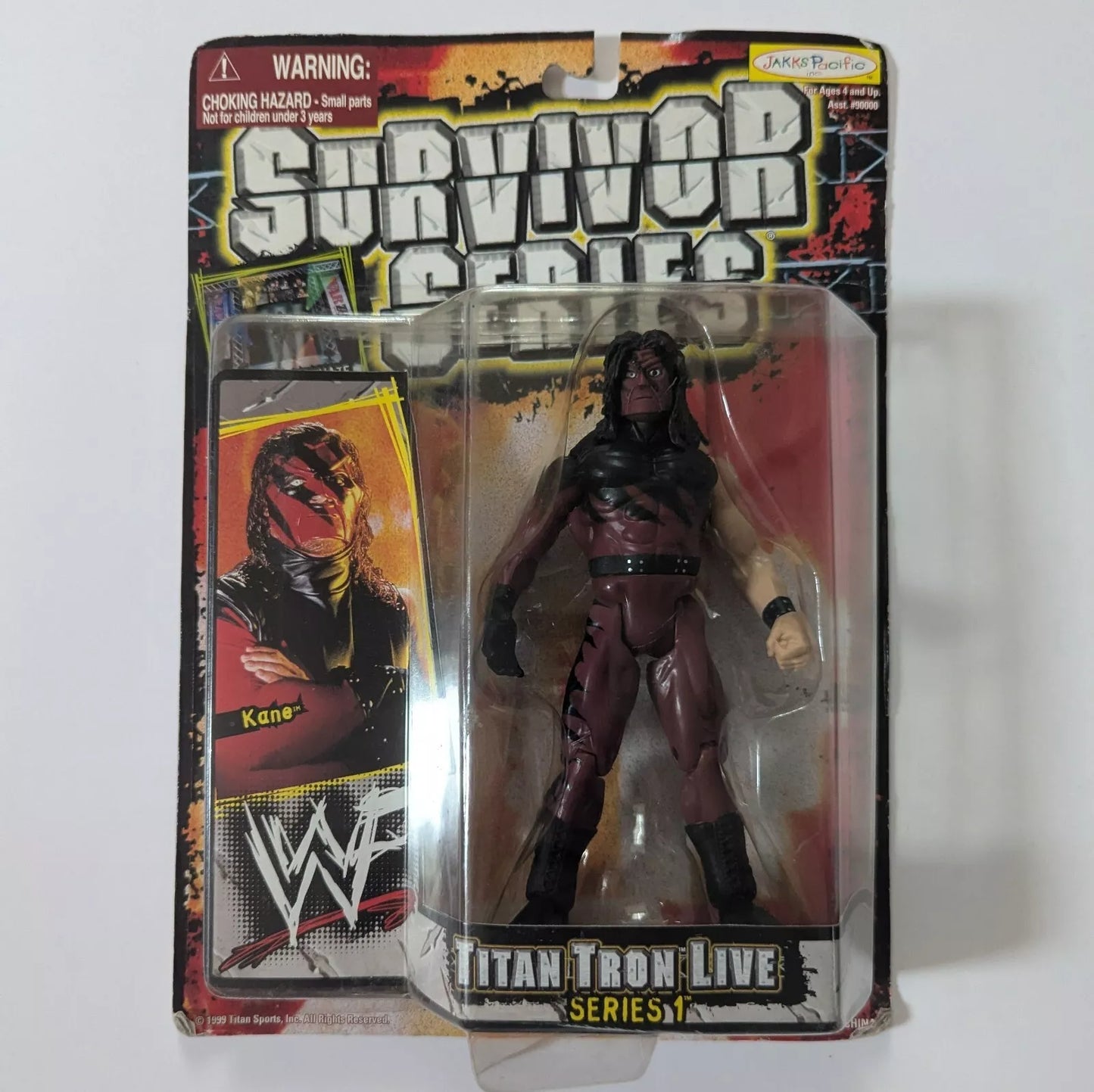 1999 WWF Jakks Pacific Titantron Live Series 1 Kane [Blank Card Back]