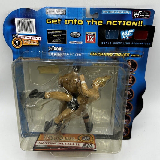 2000 WWF Jakks Pacific Finishing Moves Series 1 The Rock & Triple H [In Clear Clamshell]