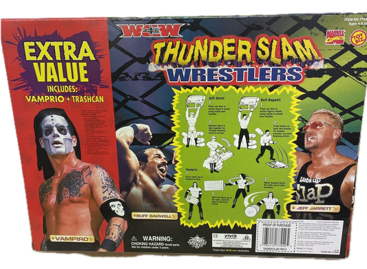 2000 WCW Toy Biz Thunder Slam Wrestlers Buff Bagwell, Jeff Jarrett & Vampiro