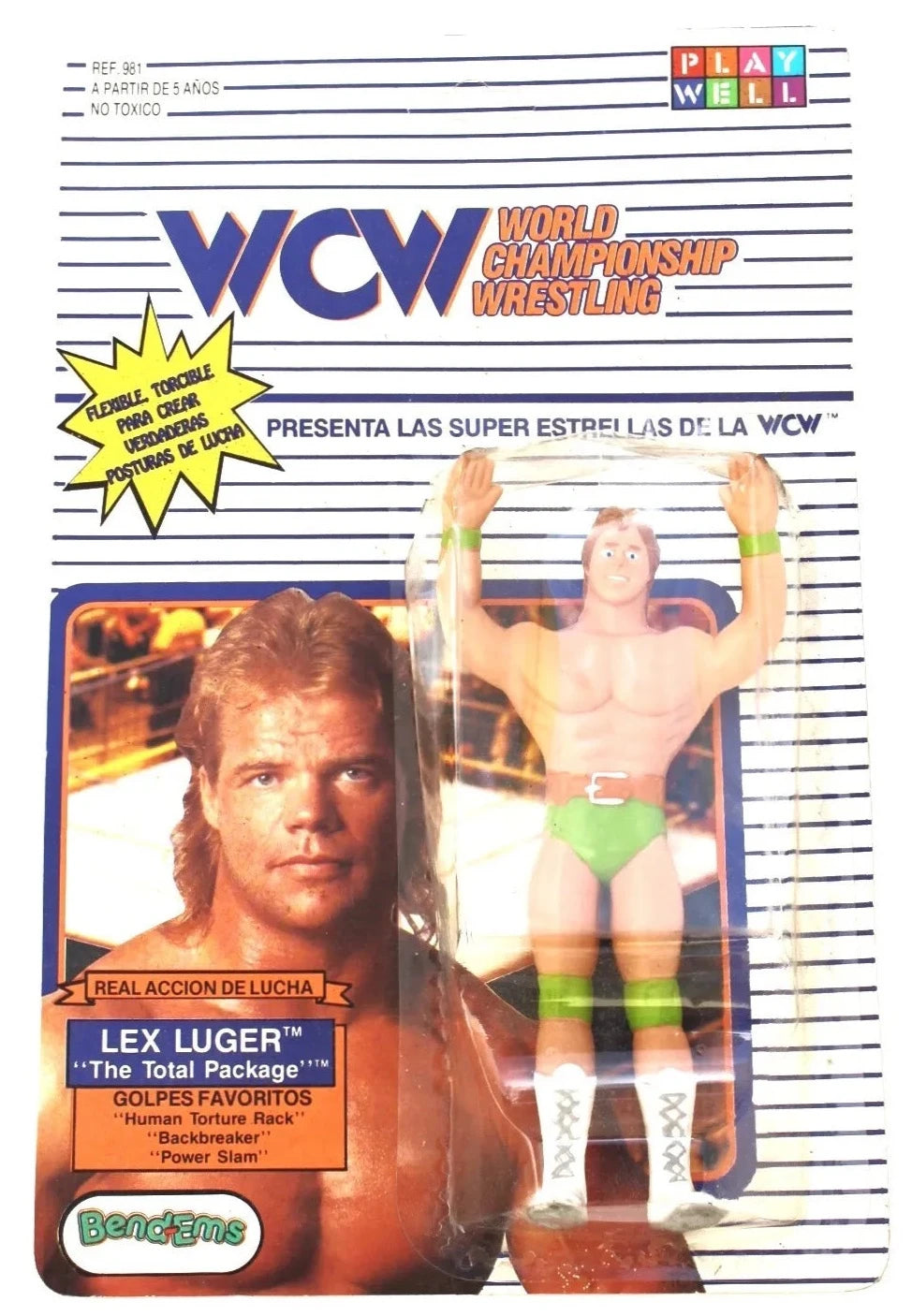 1991 WCW Play Well Bend-Ems Lex Luger