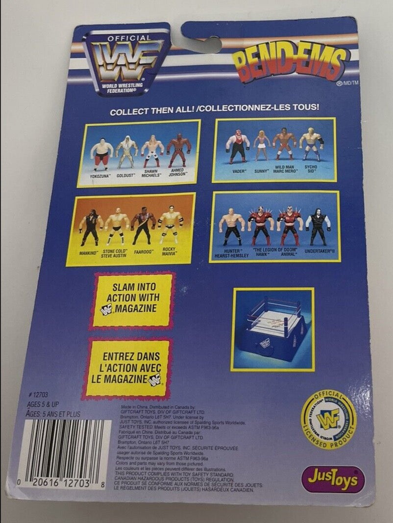 WWF Just Toys Bend-Ems Canadian Champions Ahmed Johnson