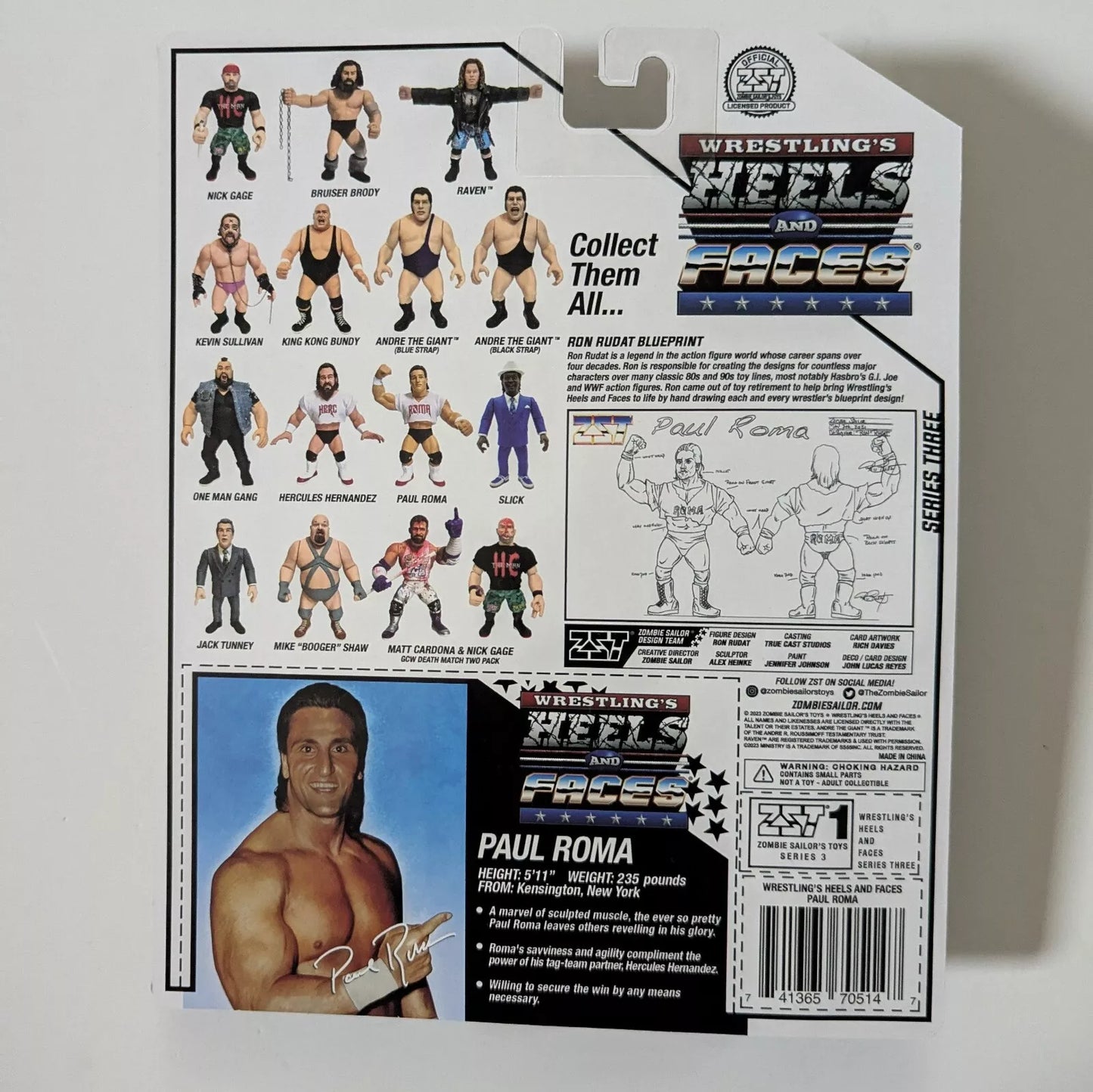 2024 Zombie Sailor's Toys Wrestling's Heels & Faces Series 3 Paul Roma