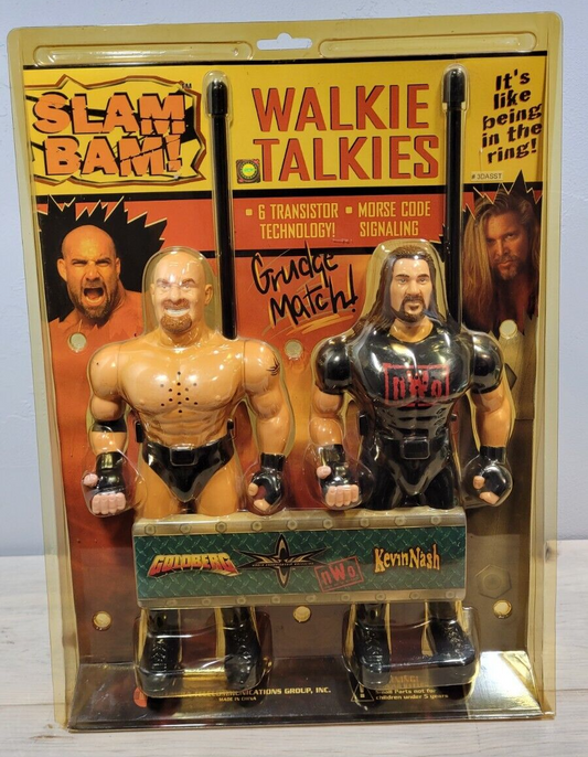 1999 WCW Columbia Tel-Com Slam Bam! Wrestling Walkie Talkies: Goldberg & Kevin Nash