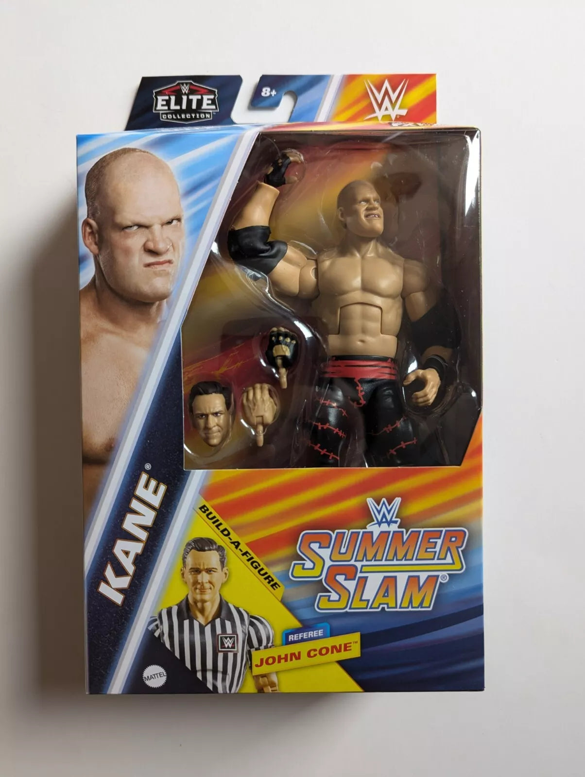 Mattel WWE Elite Collection actiefiguur, SummerSlam Undertaker Collectible met accessoire en scheidsrechter Build-A-figuur onderdelen Mattel WWE Elite Collection actiefiguur, SummerSlam Undertaker Collectible met accessoire en scheidsrechter Build-A-figuur onderdelen