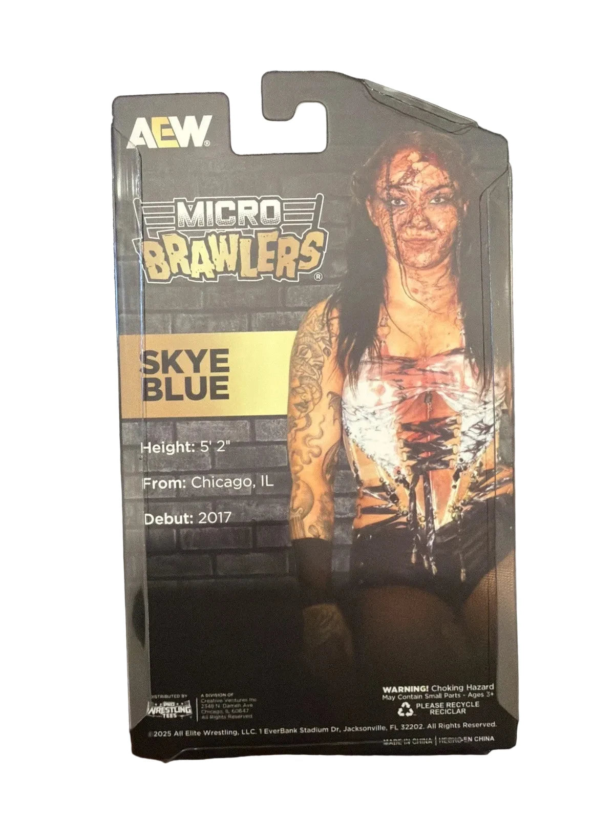 2026 AEW Pro Wrestling Tees Crate Exclusive Skye Blue [Blood & Guts 2025] Micro Brawler [Chase]